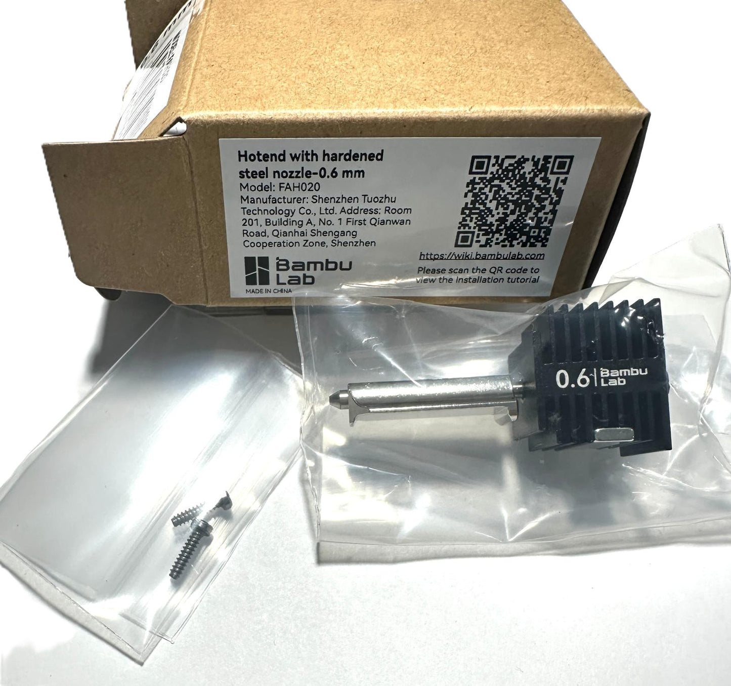 Bambu Lab A1 Hotend with Hardened Steel Nozzle - 0.6mm