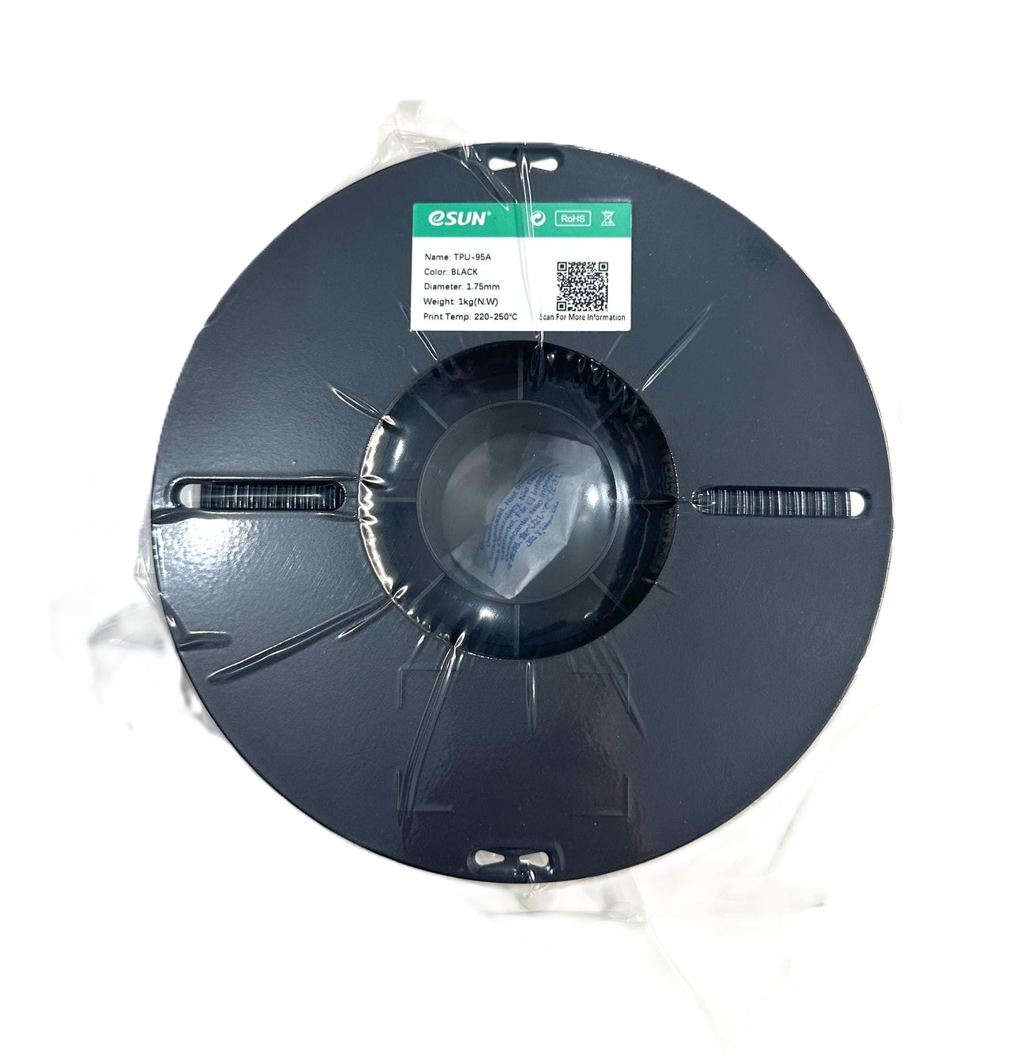 eSUN TPU-95A color BLACK 3D Printer Filament 1.75mm, 1kg.