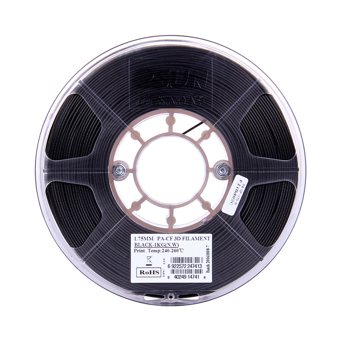 eSUN PA-CF color BLACK(N.W.) 3D Printer Filament 1.75mm, 1kg (Carbon Fiber Filled Nylon)