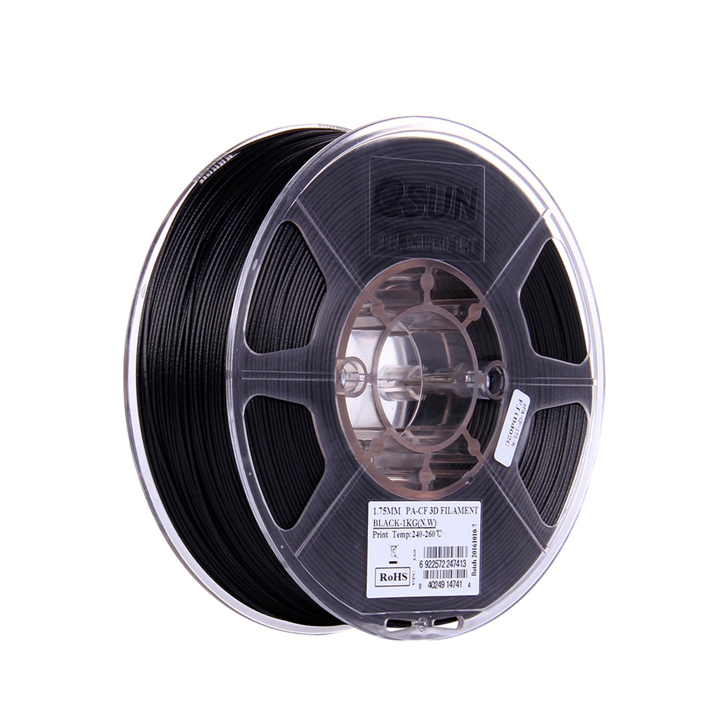 eSUN PA-CF color BLACK(N.W.) 3D Printer Filament 1.75mm, 1kg (Carbon Fiber Filled Nylon)
