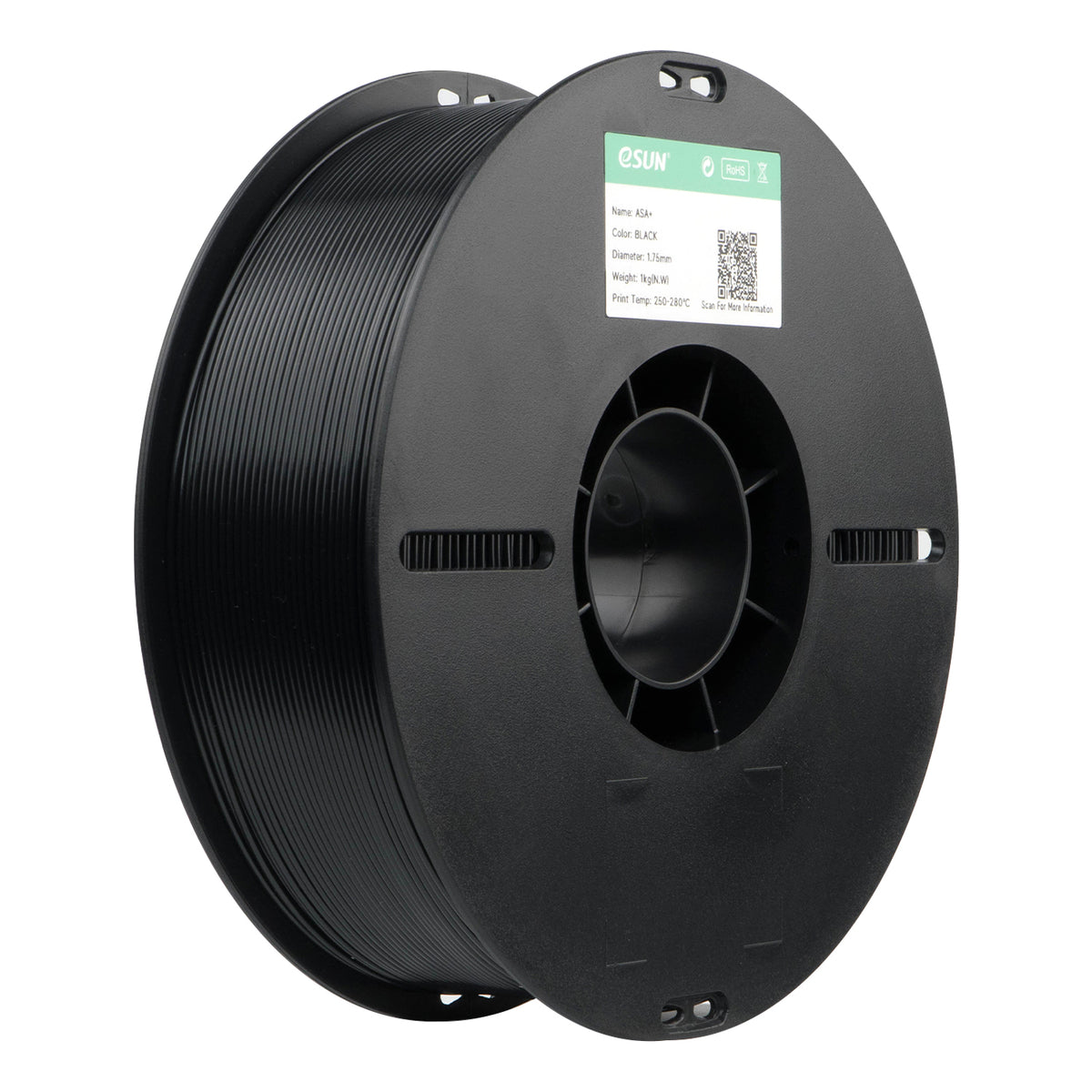 eSUN eASA color BLACK (Enhanced ASA) 3D Printed Filament 1.75mm, 1kg