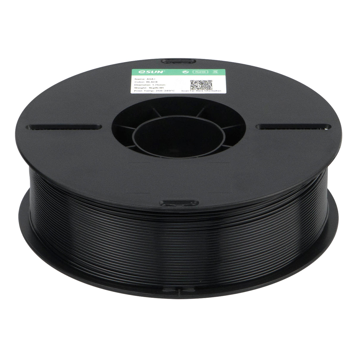eSUN eASA color BLACK (Enhanced ASA) 3D Printed Filament 1.75mm, 1kg