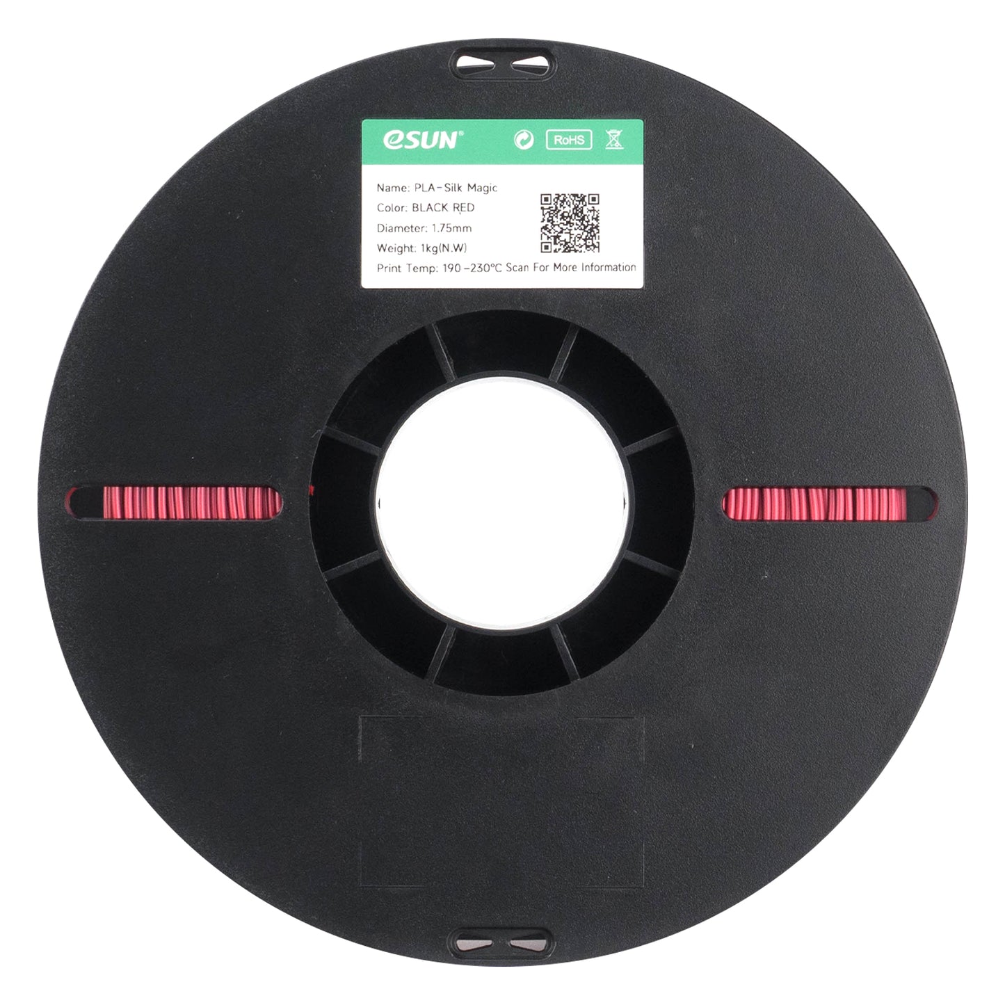 eSUN PLA-Silk Magic color BLACK RED 3D Printer Filament 1.75mm, 1kg.