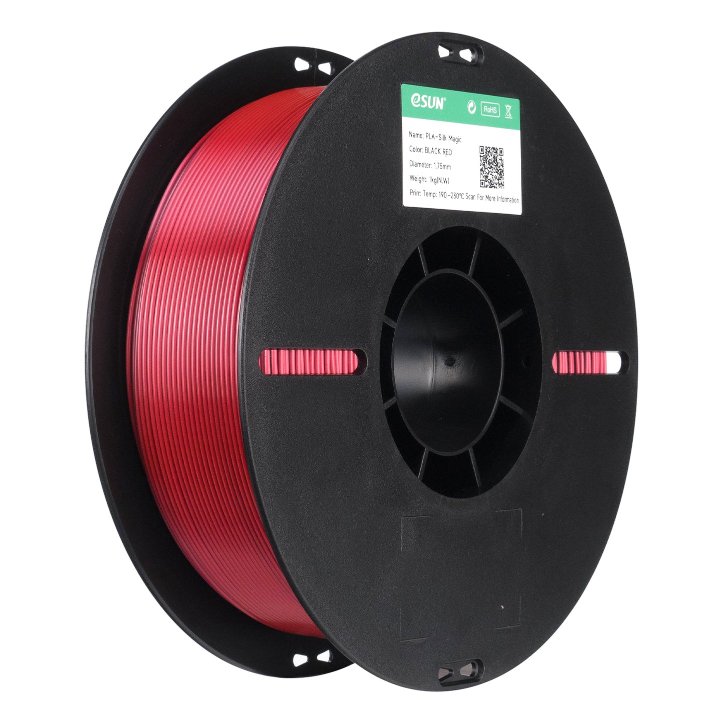 eSUN PLA-Silk Magic color BLACK RED 3D Printer Filament 1.75mm, 1kg.