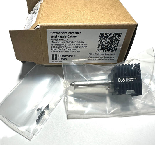 Bambu Lab A1 Hotend with Hardened Steel Nozzle - 0.6mm