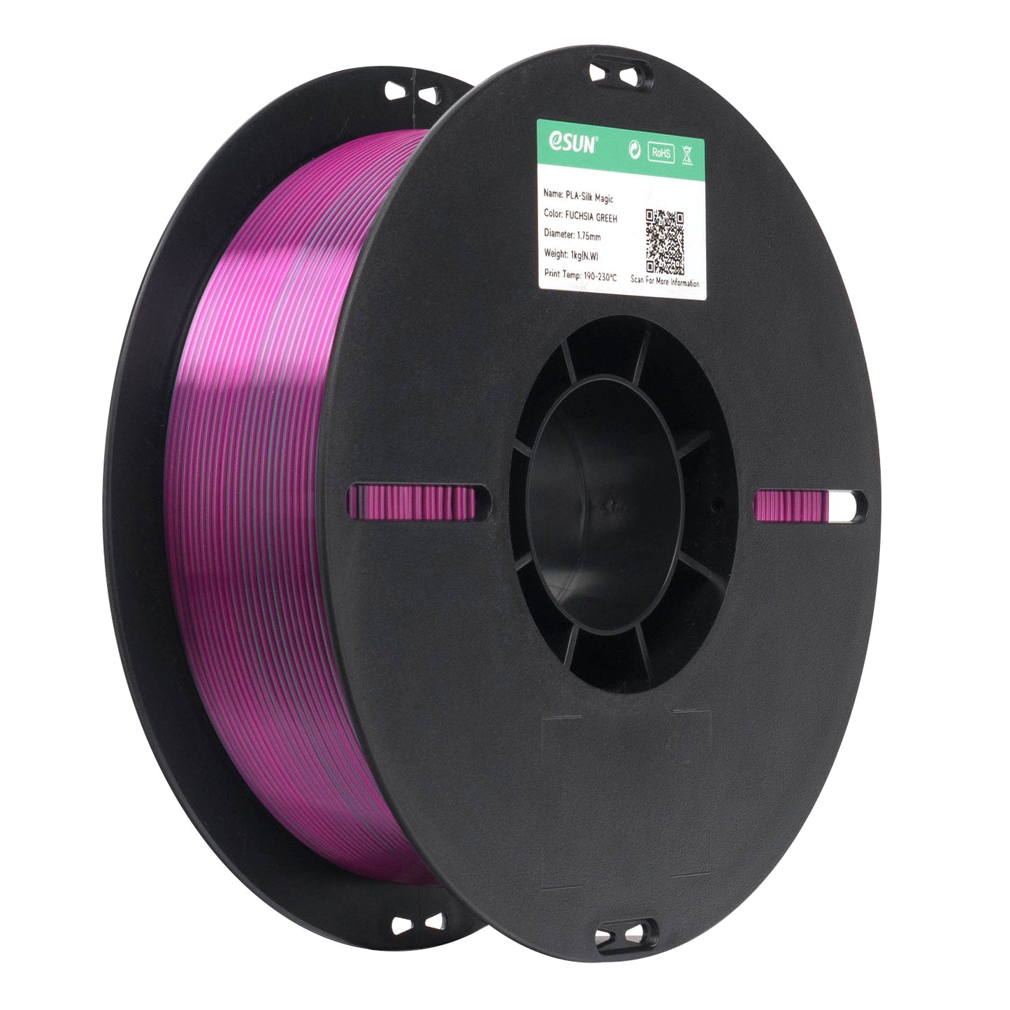 eSUN PLA-Silk Magic color FUCHSIA GREEN 3D Printer Filament 1.75mm, 1kg.
