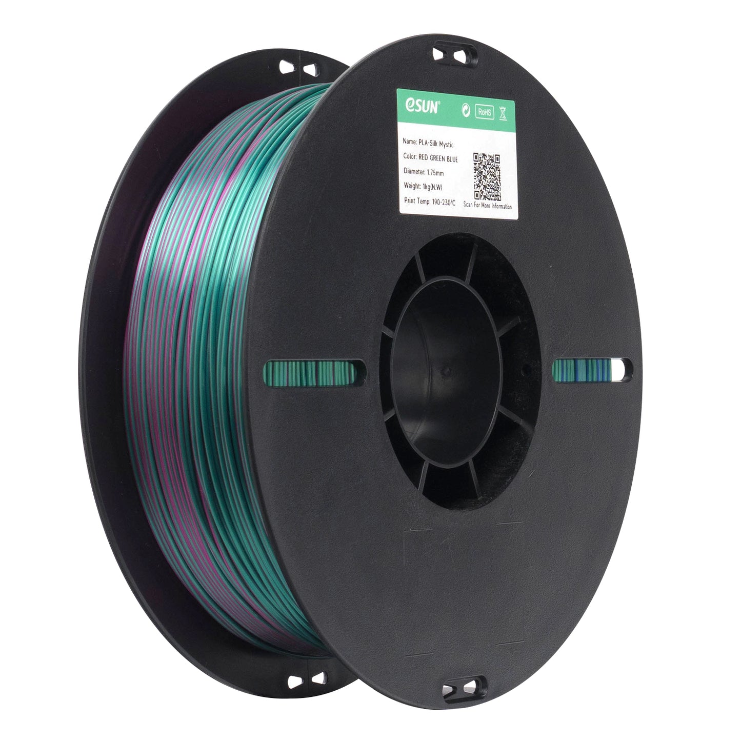 eSUN PLA-Silk Mystic color RED GREEN BLUE 3D Printer Filament 1.75mm, 1kg.