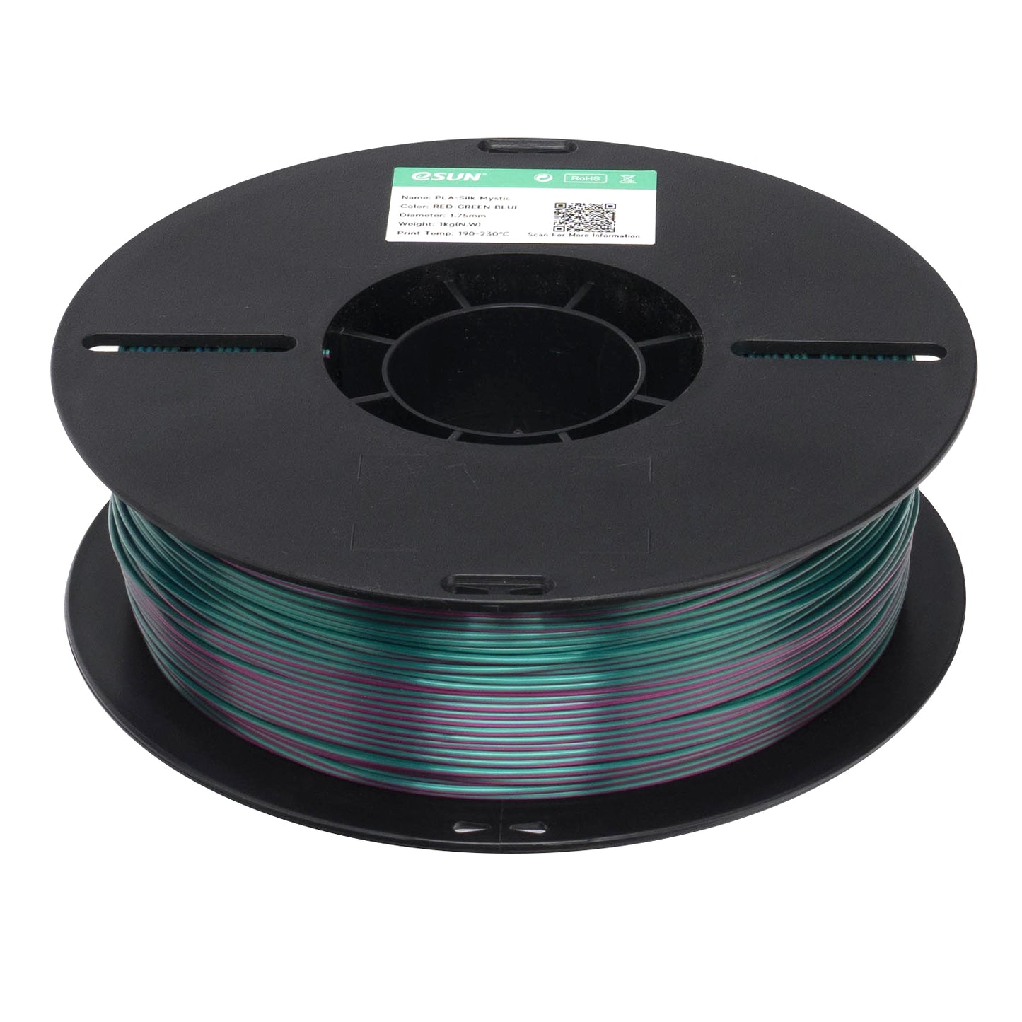 eSUN PLA-Silk Mystic color RED GREEN BLUE 3D Printer Filament 1.75mm, 1kg.