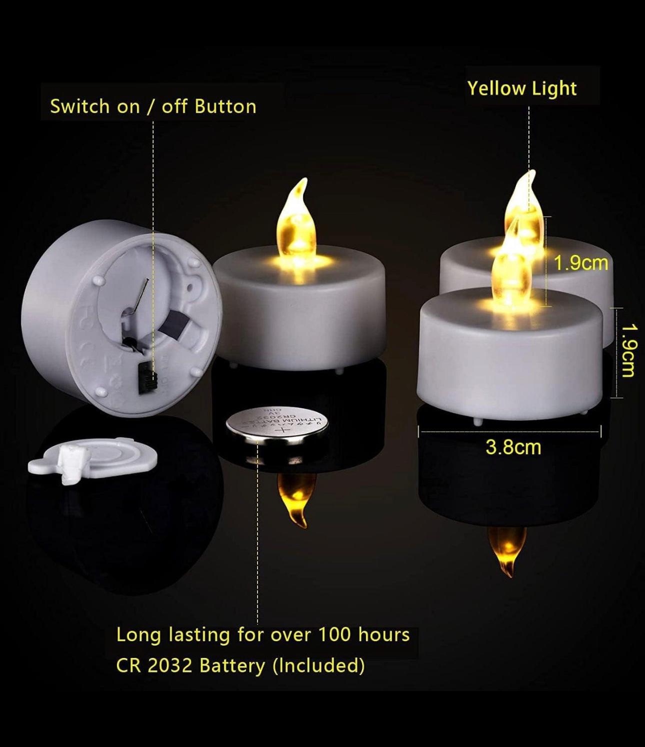 LED Flame Tea Light Candle Set Warm White