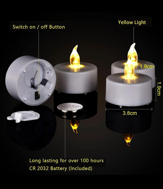 LED Flame Tea Light Candle Set Warm White